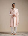 alt message - Manyavar Men Cherry Blossom Pink Floral Patterned Sherwani Set image number 2